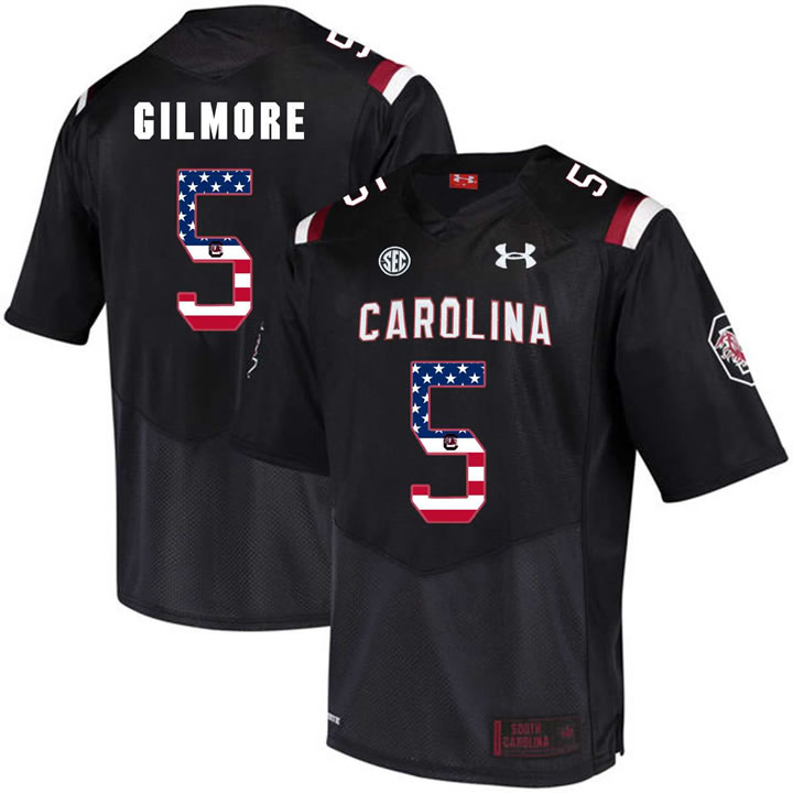 South Carolina Gamecocks 5 Stephon Gilmore Black USA Flag College Football Jersey Dyin