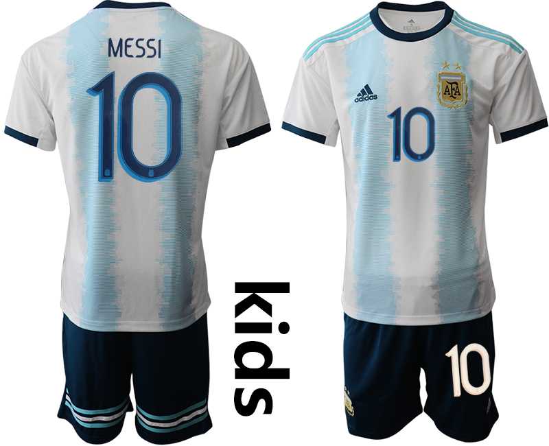 Youth 2019-20 Argentina 10 MESSI Home Soccer Jersey