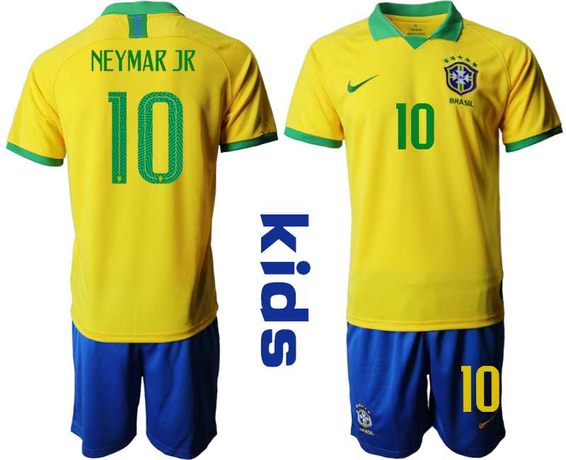 Youth 2019-20 Brazil 10 NEYMAR JR Home Soccer Jersey