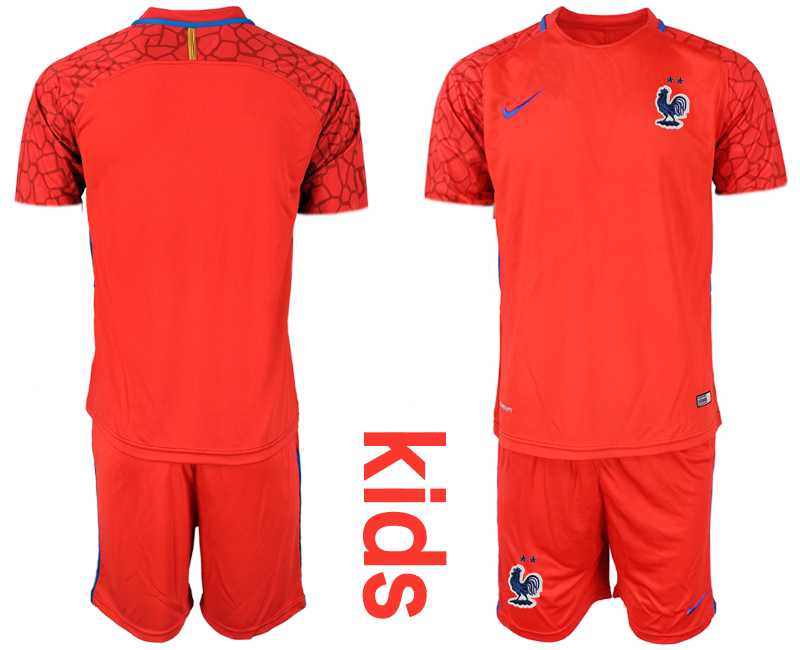 Youth 2019-20 France Red Goalkeeper Soccer Jersey