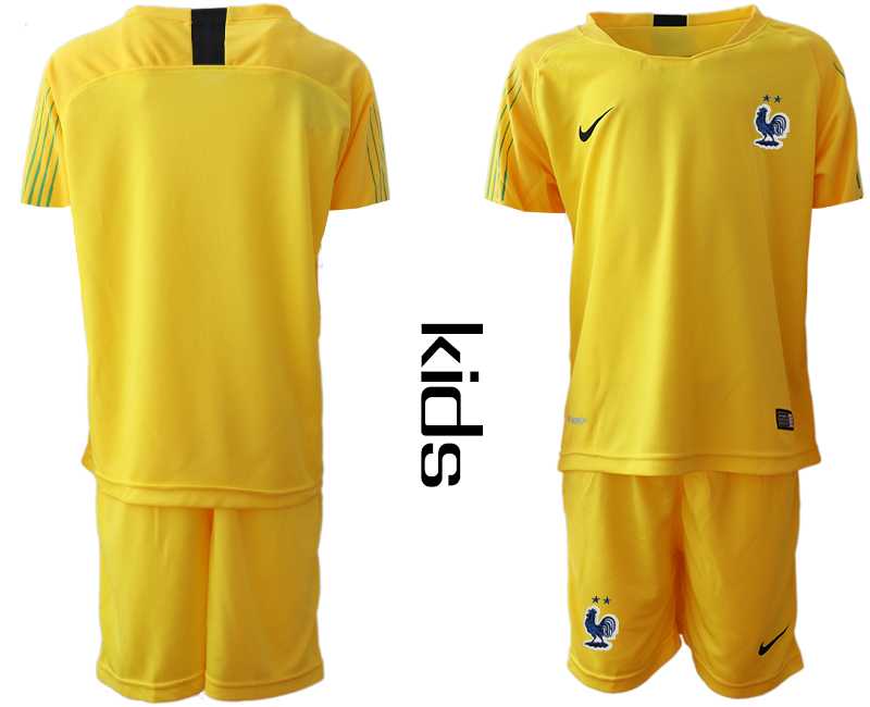 Youth 2019-20 France Yellow Goalkeeper Soccer Jersey