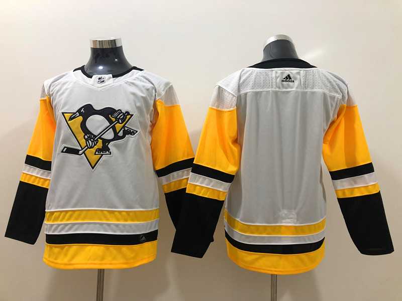 Youth Penguins Blank White Adidas Jersey