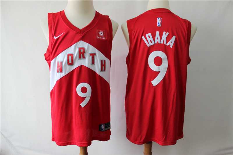 Youth Raptors 9 Serge Ibaka Red Earned Edition Nike Swingman Jersey