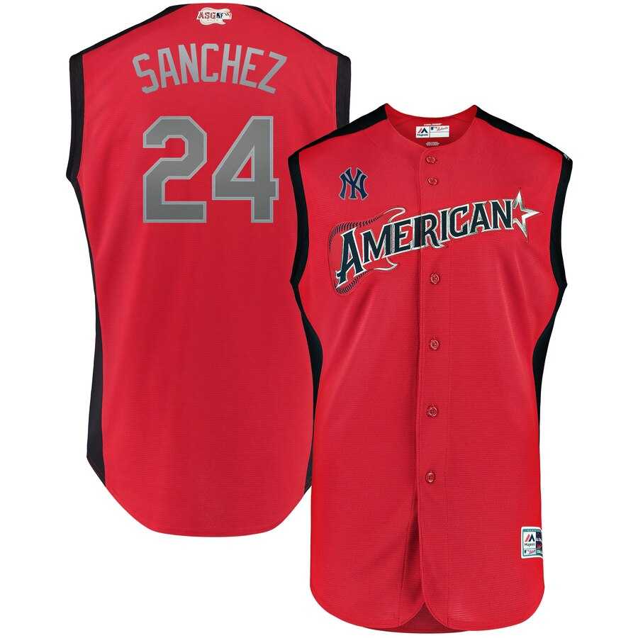 American League 24 Gary Sanchez Red 2019 MLB All Star Game Player Jersey Dzhi