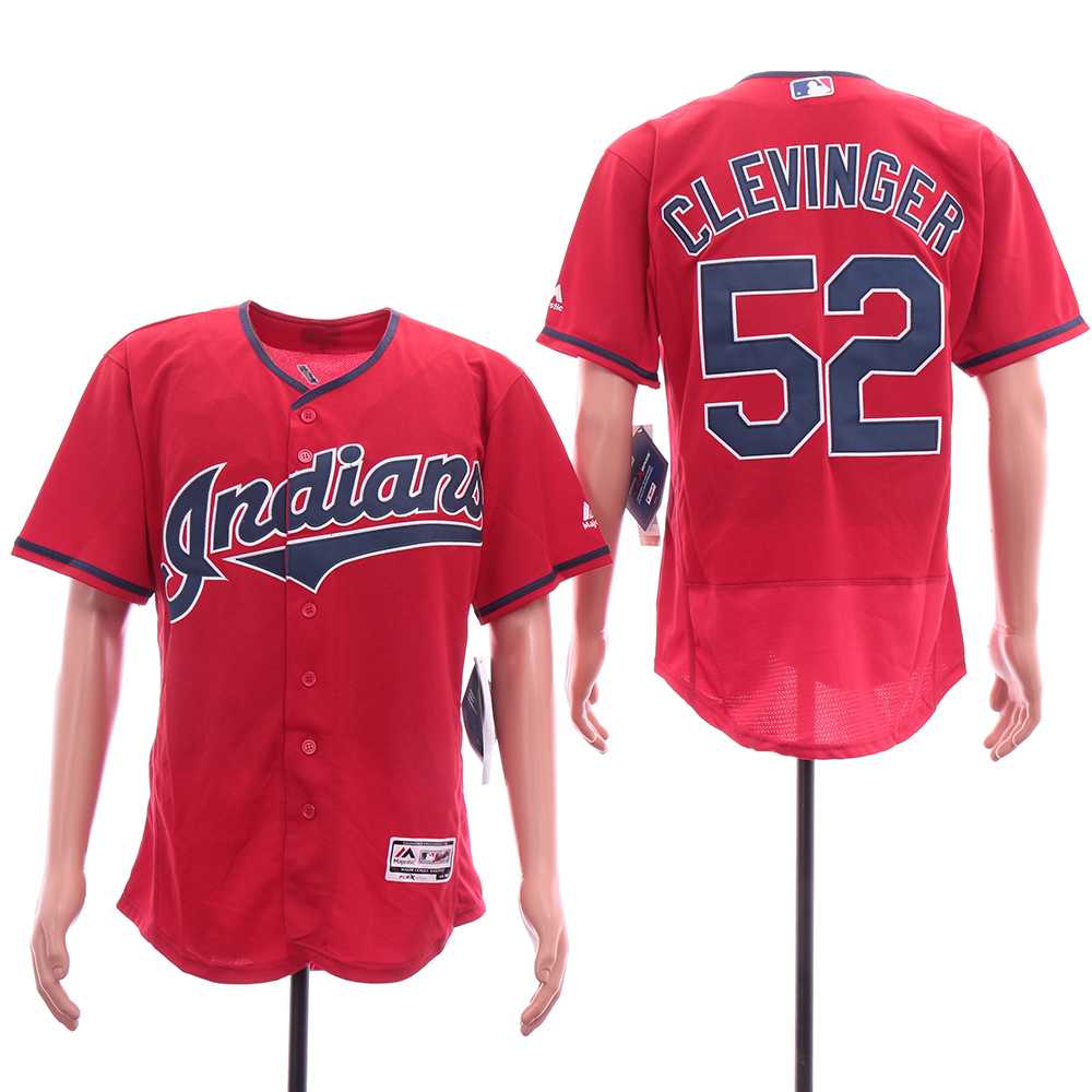 Indians 52 Mike Clevinger Red Flexbase Jersey Sguo