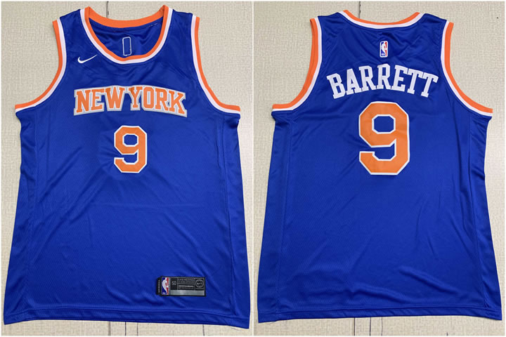 Knicks 9 R.J. Barrett Royal 2019 NBA Draft First Round Pick Nike Swingman Jersey