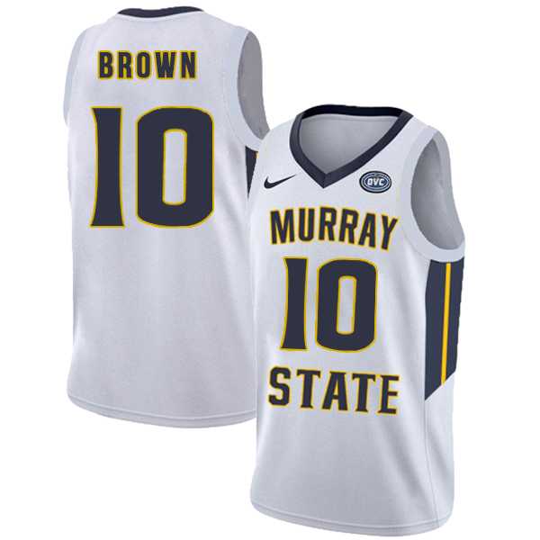 Murray State Racers 10 Tevin Brown White College Basketball Jersey Dzhi
