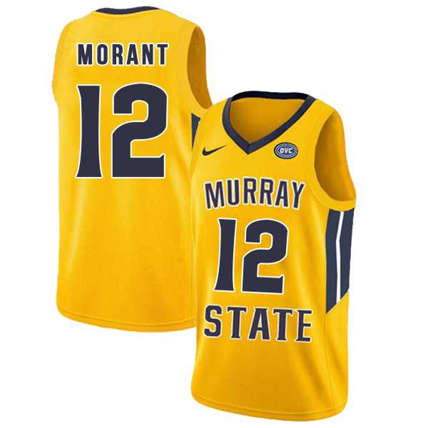 Murray State Racers 12 Ja Morant Yellow College Basketball Jersey Dzhi