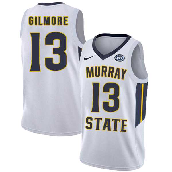 Murray State Racers 13 Devin Gilmore White College Basketball Jersey Dzhi