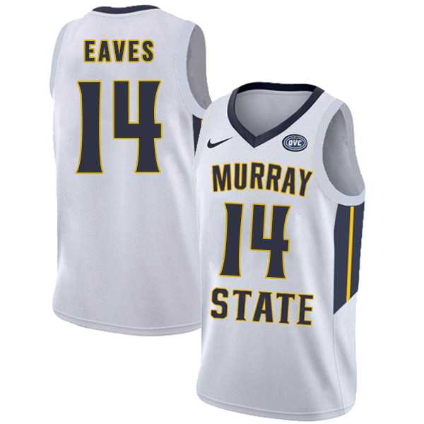 Murray State Racers 14 Jaiveon Eaves White College Basketball Jersey Dzhi