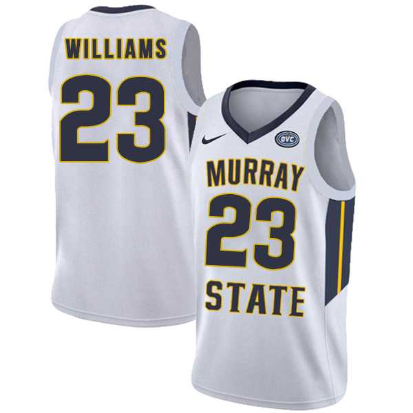 Murray State Racers 23 KJ Williams White College Basketball Jersey Dzhi