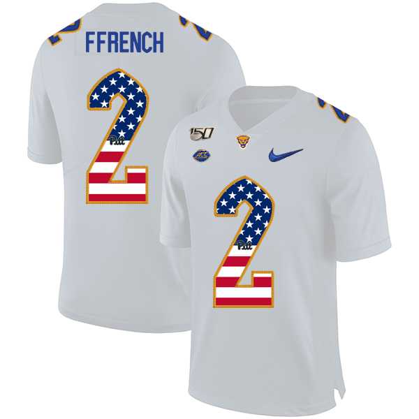 Pittsburgh Panthers 2 Maurice Ffrench White USA Flag 150th Anniversary Patch Nike College Football Jersey Dyin