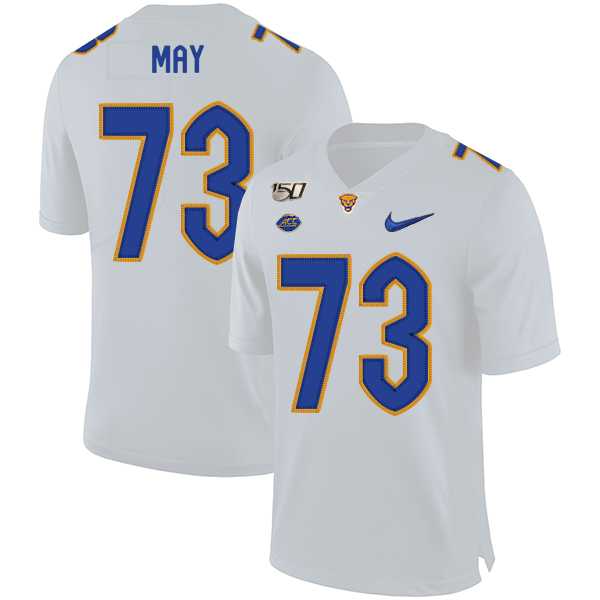 Pittsburgh Panthers 73 Mark May White 150th Anniversary Patch Nike College Football Jersey Dzhi