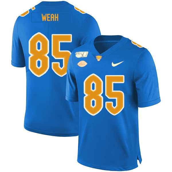 Pittsburgh Panthers 85 Jester Weah Blue 150th Anniversary Patch Nike College Football Jersey Dzhi