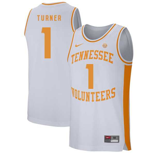Tennessee Volunteers 1 Lamonte Turner White College Basketball Jersey Dzhi