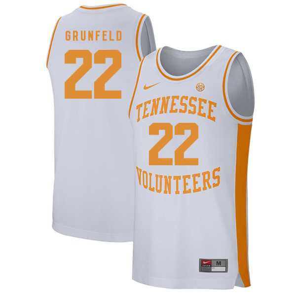 Tennessee Volunteers 22 Ernie Grunfeld White College Basketball Jersey Dzhi