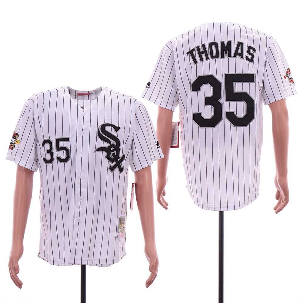White Sox 35 Frank Thomas White 2005 World Series Cooperstown Collection Jersey Sguo