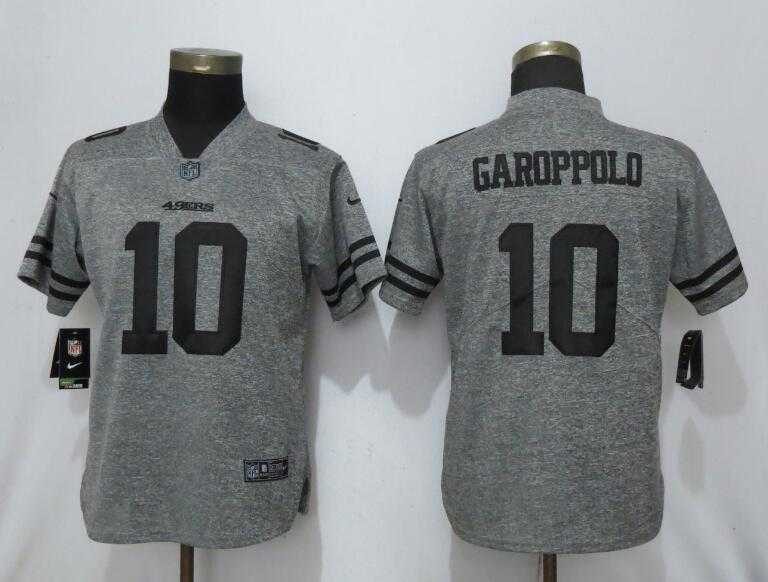 Women Nike 49ers 10 Jimmy Garoppolo Gray Gridiron Gray Vapor Untouchable Limited Jersey