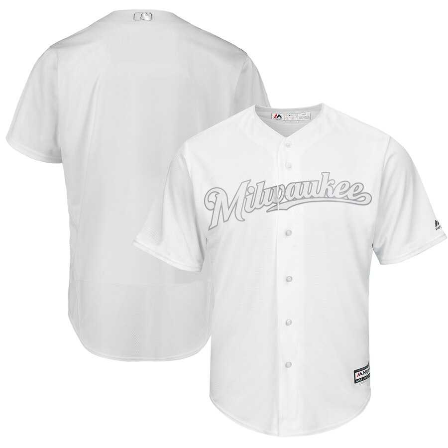 Brewers Blank White 2019 Players' Weekend Player Jersey Dzhi