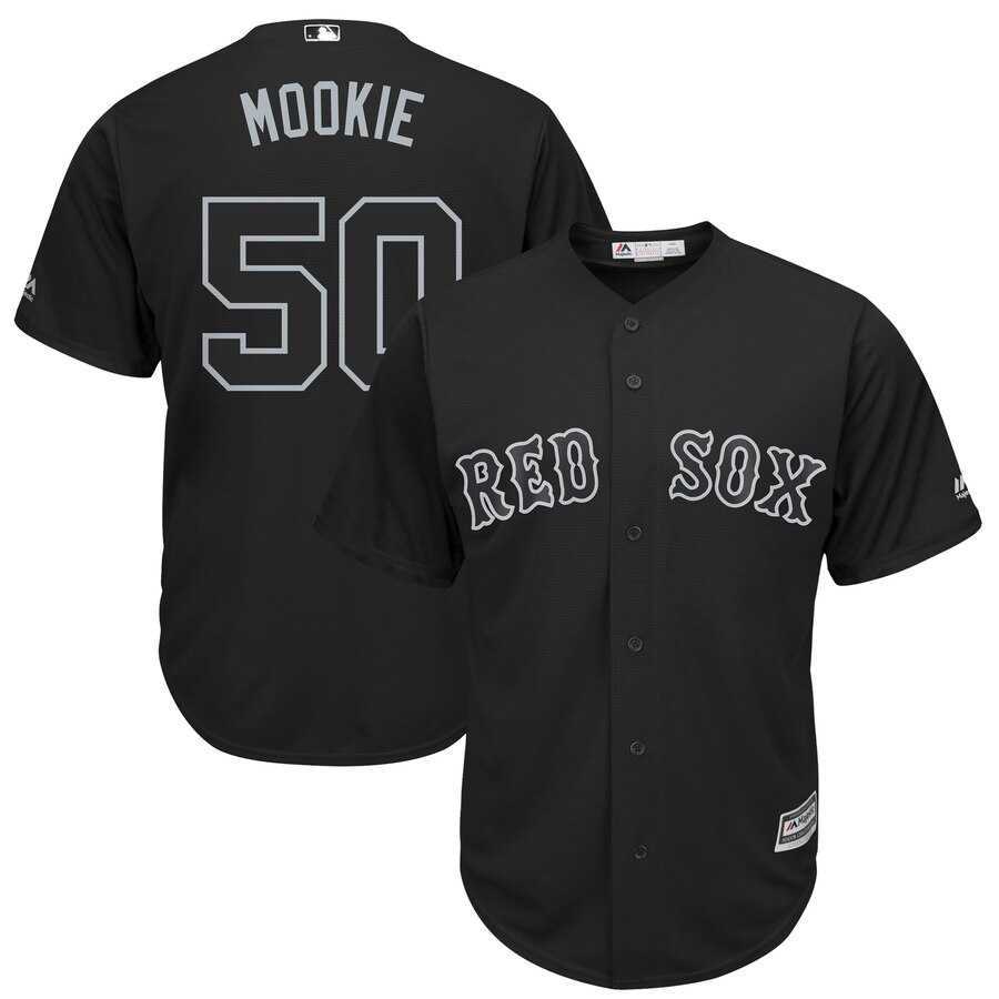 Red Sox 50 Mookie Betts Mookie Black 2019 Players' Weekend Player Jersey Dzhi
