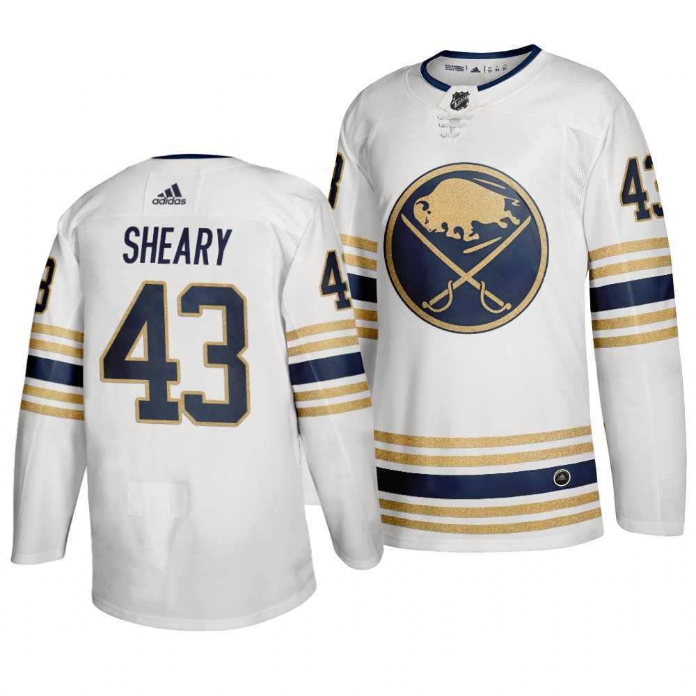 Sabres 43 Conor Sheary White 50th anniversary Adidas Jersey Dzhi