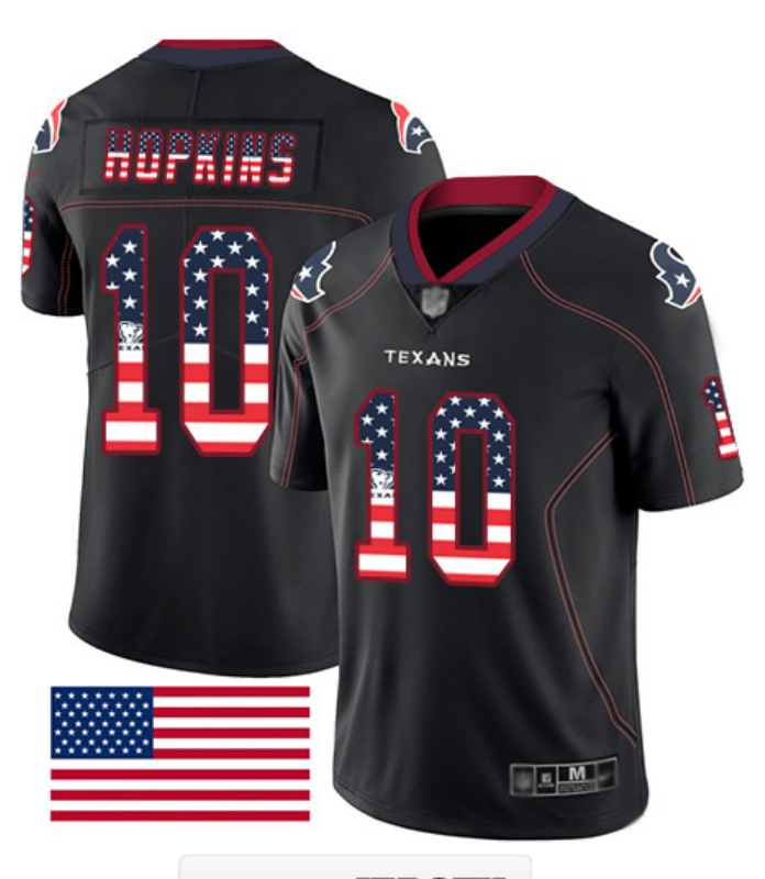 Nike Texans 10 DeAndre Hopkins Black USA Flash Fashion Limited Jersey Dyin