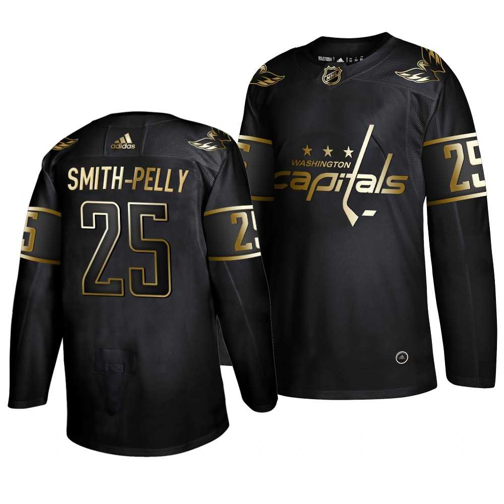 Capitals 25 Devante Smith Pelly Black Gold Adidas Jersey Dyin