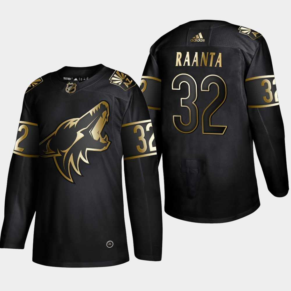Coyotes 32 Antti Raanta Black Gold Adidas Jersey Dyin