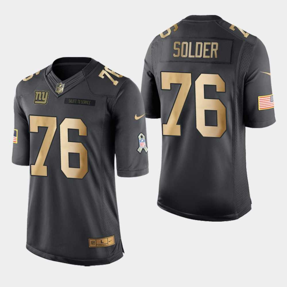 Nike Giants 76 Nate Solder Anthracite Gold Salute to Service Limited Jersey Dyin