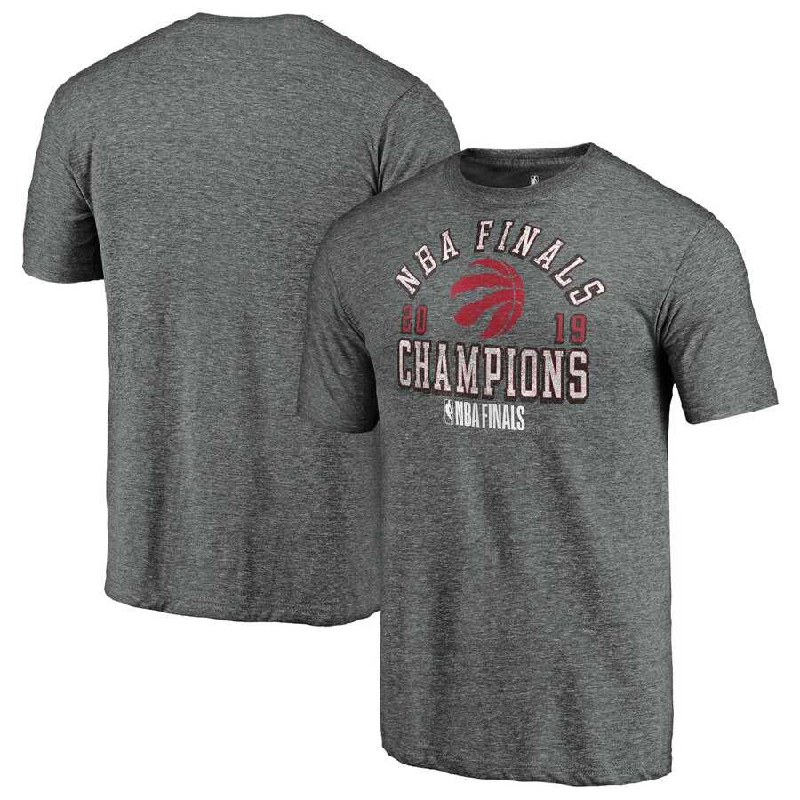 Toronto Raptors Fanatics Branded 2019 NBA Finals Champions Fast Delivery Tri Blend T Shirt Heather Gray