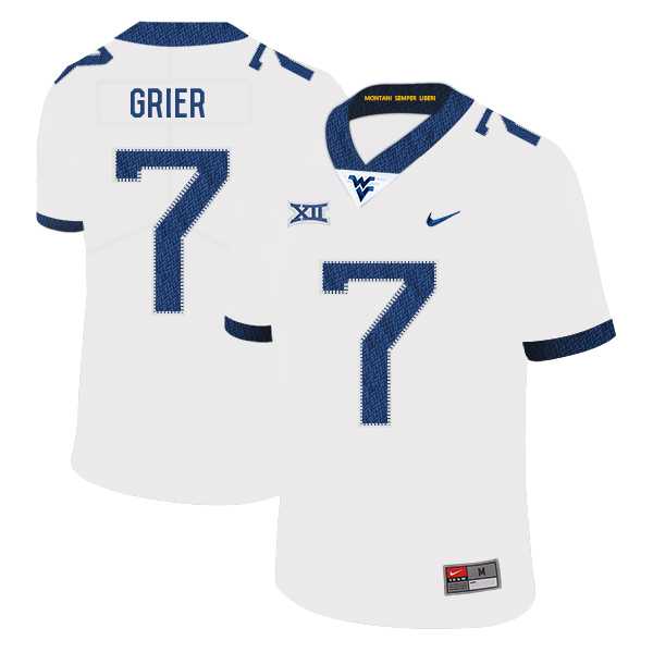 West Virginia Mountaineers 7 Will Grier White College Football Jersey Dzhi
