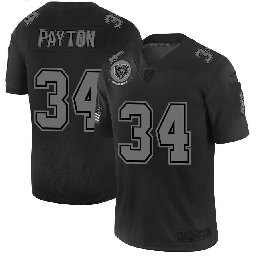 Nike Bears 34 Walter Payton 2019 Black Salute To Service Fashion Limited Jersey Dyin