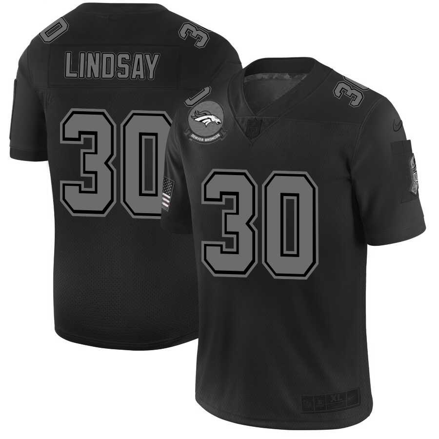 Nike Broncos 30 Phillip Lindsay 2019 Black Salute To Service Fashion Limited Jersey Dyin