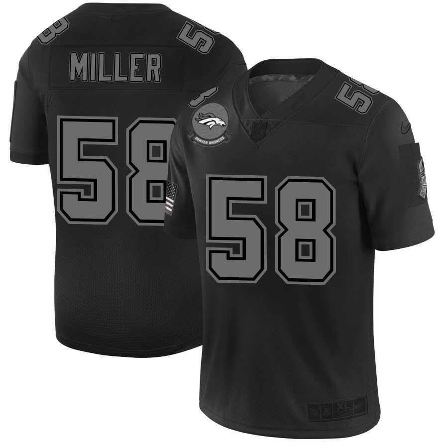 Nike Broncos 58 Von Miller 2019 Black Salute To Service Fashion Limited Jersey Dyin