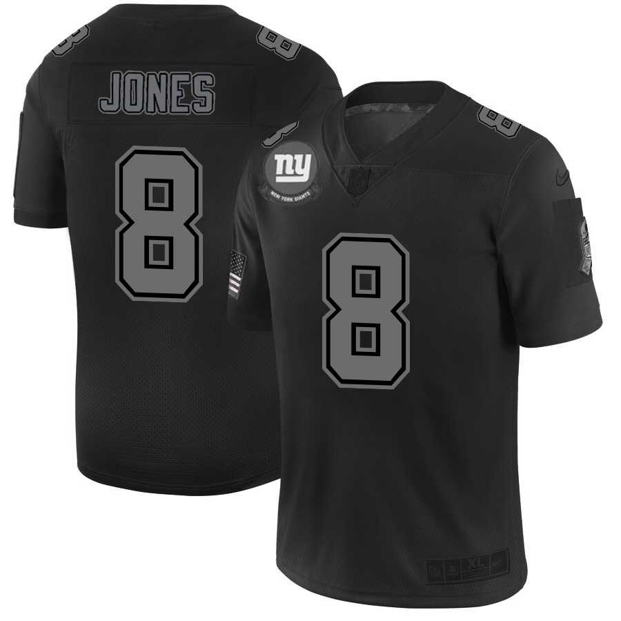 Nike Giants 8 Daniel Jones 2019 Black Salute To Service Fashion Limited Jersey Dyin