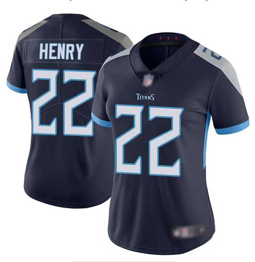 Women Nike Titans 22 Derrick Henry Navy New Vapor Untouchable Player Limited Jersey Dzhi