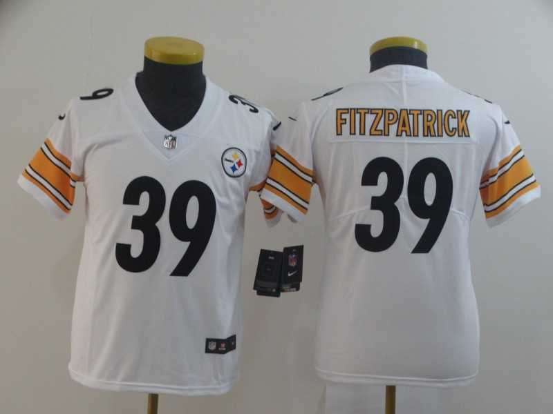 Youth Nike Steelers 39 Minkah Fitzpatrick White Vapor Untouchable Limited Jersey