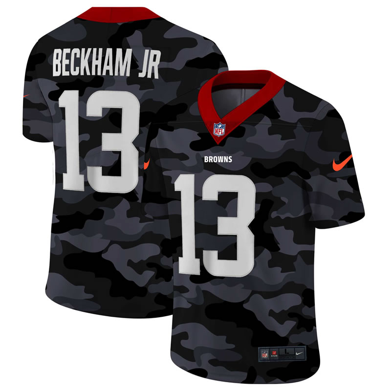 Nike Cleveland Browns 13 Beckham JR 2020 Camo Salute to Service Limited Jersey zhua