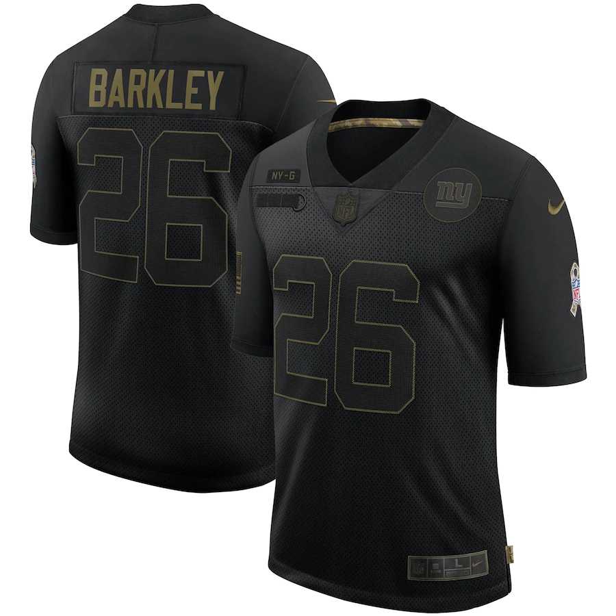 Nike Giants 26 Saquon Barkley Black 2020 Salute To Service Limited Jersey Dyin
