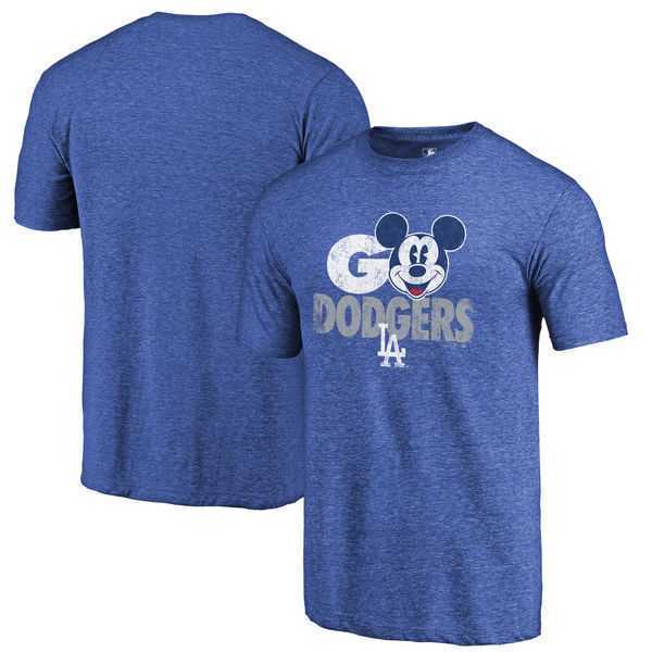 Los Angeles Dodgers Royal Disney Rally Cry Fanatics Branded Tri-Blend T-Shirt