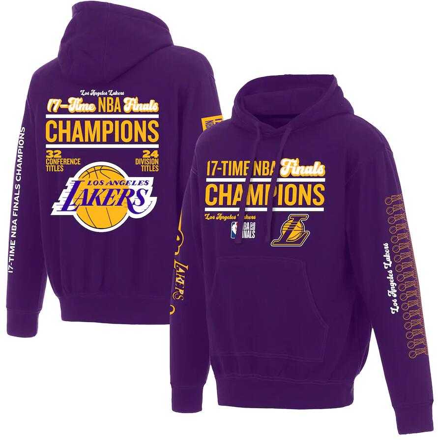 Los Angeles Lakers Purple 17 Time NBA Finals Champions Pullover Hoodie
