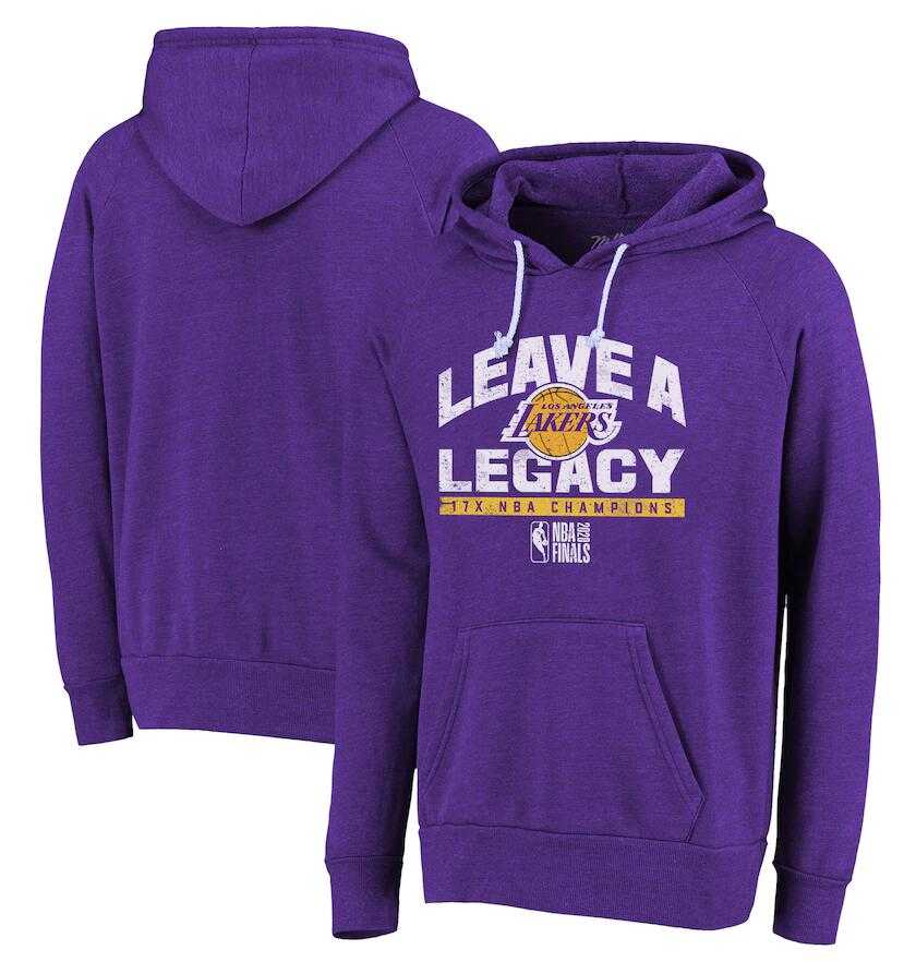 Los Angeles Lakers Purple 2020 NBA Finals Champions Tri Blend Pullover Hoodie