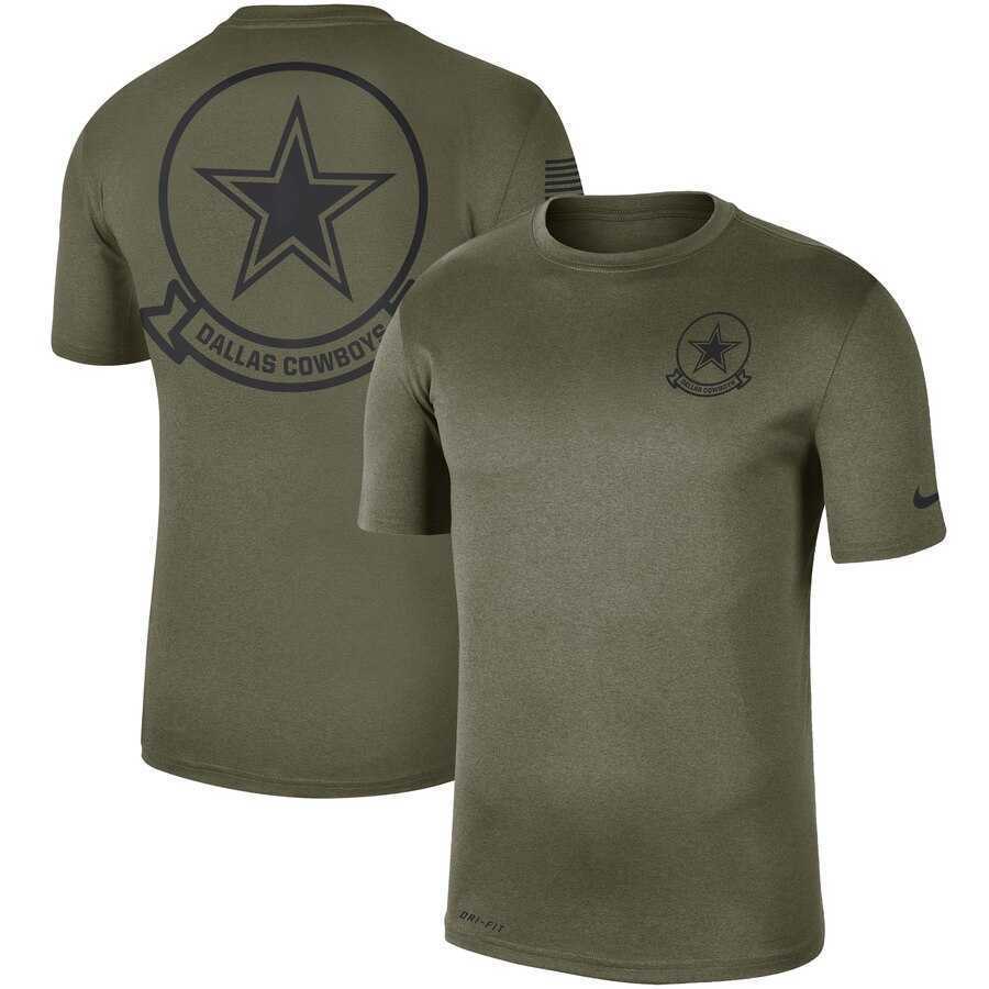 Men's Dallas Cowboys Nike Olive 2019 Salute to Service Sideline Seal Legend Performance T Shirt