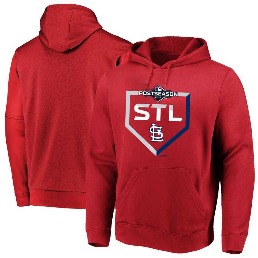 Men's St. Louis Cardinals Majestic 2019 Postseason Big & Tall Dugout Authentic Pullover Hoodie Red