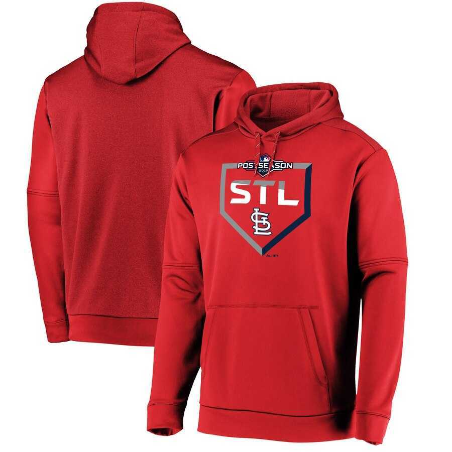 Men's St. Louis Cardinals Majestic 2019 Postseason Dugout Authentic Pullover Hoodie Red