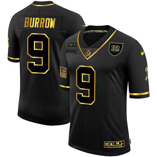 Nike Bengals 9 Joe Burrow Black Gold 2020 Salute To Service Limited Jersey Dyin