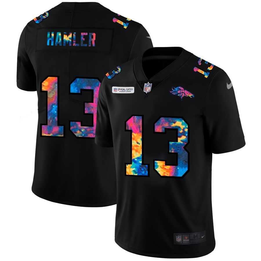 Nike Broncos 13 KJ Hamler Black Vapor Untouchable Fashion Limited Jersey yhua