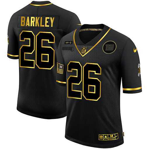 Nike Giants 26 Saquon Barkley Black Gold 2020 Salute To Service Limited Jersey Dyin