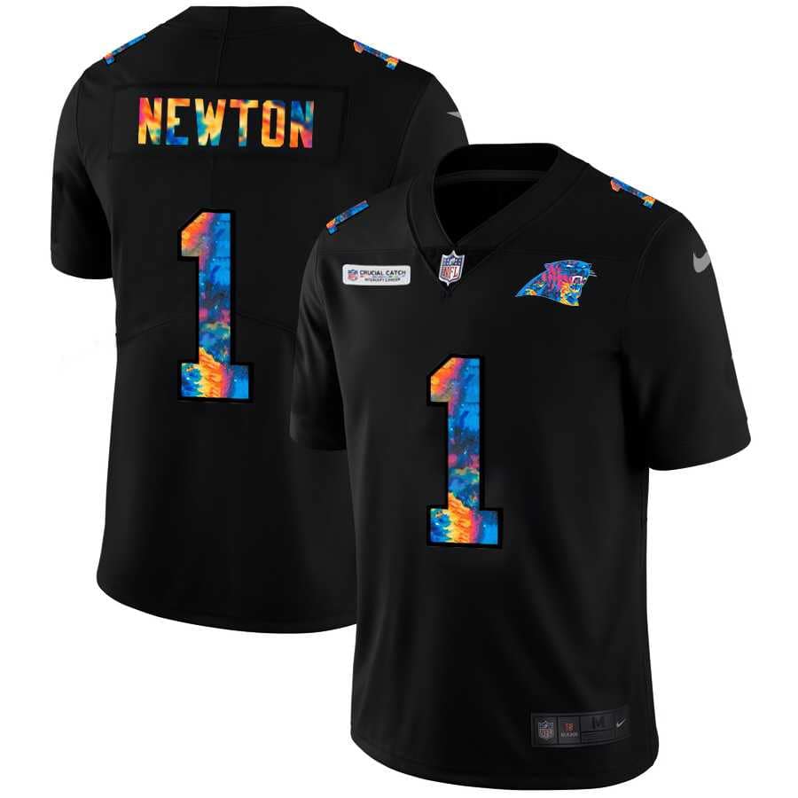 Nike Panthers 1 Cam Newton Black Vapor Untouchable Fashion Limited Jersey yhua