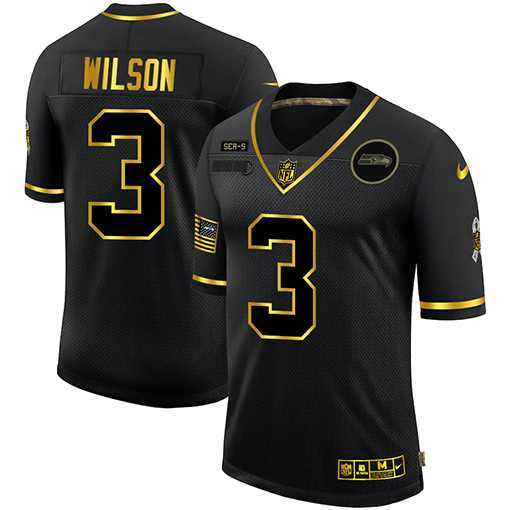 Nike Seahawks 3 Russell Wilson Black Gold 2020 Salute To Service Limited Jersey Dyin